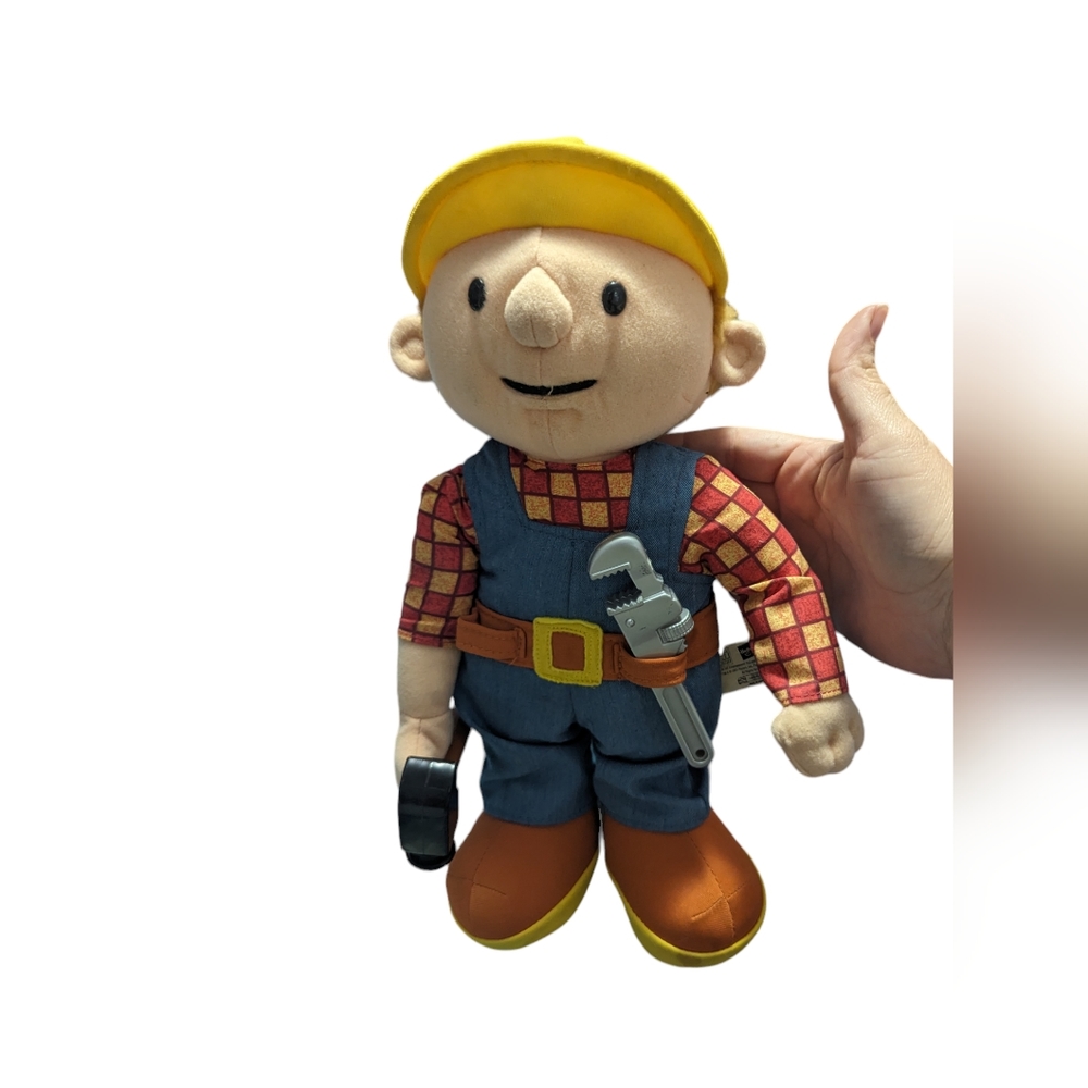 Bob the Builder Talking Plush 12” Toy 2001 Hasbro Hammer Playskool Stuffed Doll